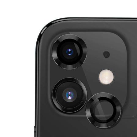 Iphone 11/12/12 Mini Kameralinsskydd Aluminum Alloy (2 Pcs) - Black