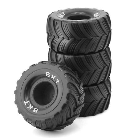Ulisem 4 stk 100 mm 1/10 Dæk Hjul 12 mm sekskant til 1/18 Mini RC Car Upgrade Parts, Sort