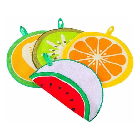 4 kpl hedelmän muotoisia käsipyyhkeitä Pieni käsipyyhe keittiöön ja kylpyhuoneeseen (vesimeloni+appelsiini+kiivi+cantalupe)
