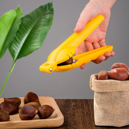 #Kastanjeklämmor Kastanjeklämma Manuell Kastanjeknäppare Hasselnötsöppnare Rostfritt Stål Kastanjeknäppare Valnöt och Kastanjeklämma Gul#