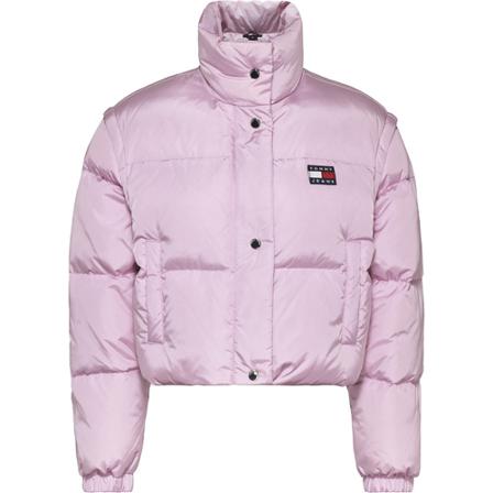 Tommy Hilfiger Women& Tjw Badge Crop Vest Down Puffer Jakke Tommy Jeans Pink, Dame