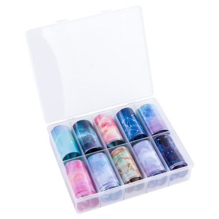 Nagelfolie / folie - Set 10 färger - 100 cm / st