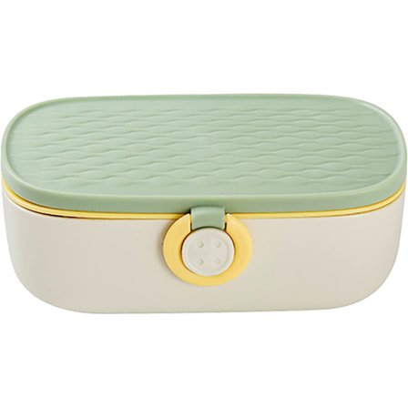 Kannettava ompelulaatikko ompeluneulalla ja langalla (vihreä)