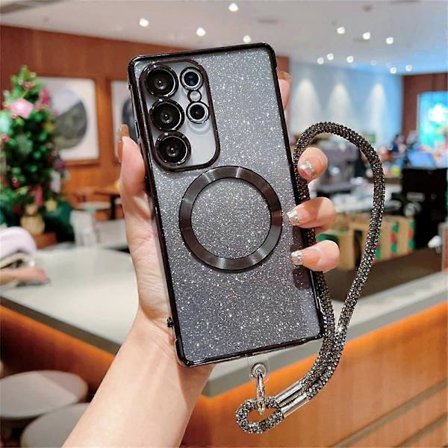 For Samsung Galaxy S25 Ultra Deksel Kompatibelt Elektroplettert Gradient Glitter Telefondeksel med Lanyard