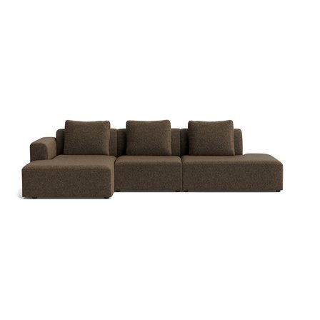 Como chaiselong sofa, venstrevendt | open end - Anthology Brun - 308x155x83cm - Håndlavet kvalitets sofa m/ ekstra rygpuder til dagligstuen