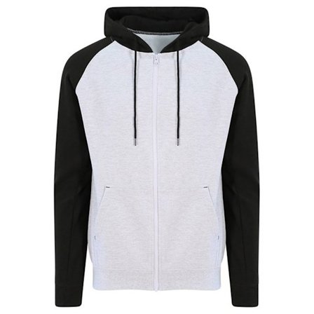 Awdis Dam/Dam Full Zip Baseball Hoodie XXL Heather Grey/J