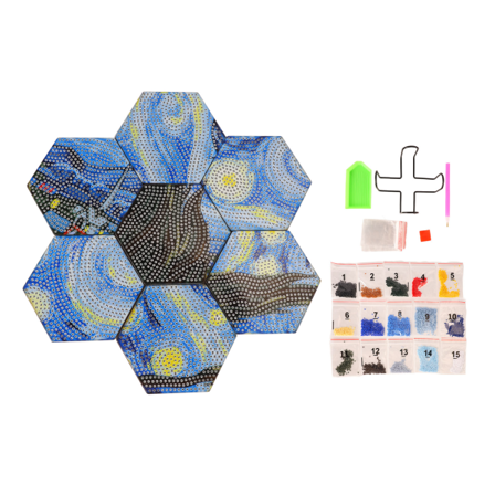 7st Rhinestone Painting Coasters Kit Gör-det-själv hantverk klara symboler Coaster Rhinestone Kit för barn Vuxna