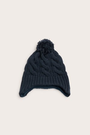 Kappahl | Palmikkoneulottu pipo | Tummansininen