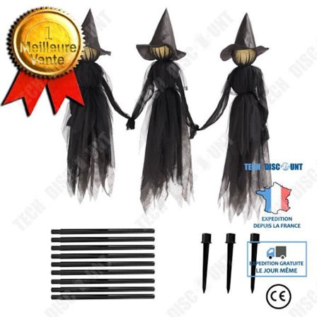 Festdekoration - TD - Röststyrd häxa - 40x40x40CM - Ljus effekt - Inomhus