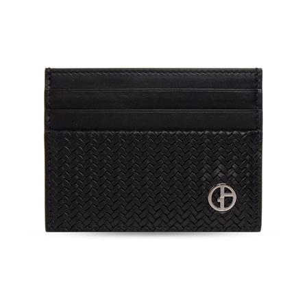 Giorgio Armani Card case with logo , Zwart , Heren , Maat: ONE Size Portefeuilles