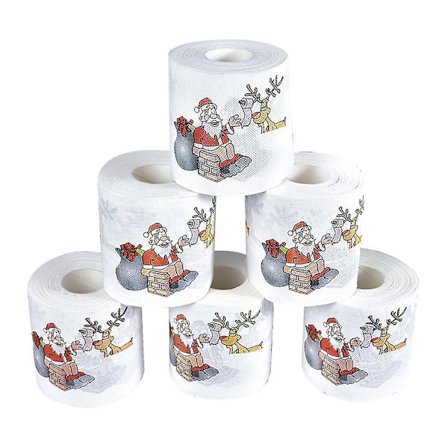 8 ruller julemønsterserie med trykt toalettpapir med trykte ruller