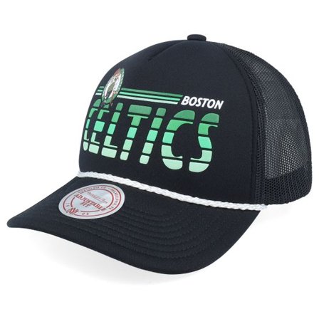 Mitchell & Ness - NBA Svart trucker Keps - Boston Celtics Graded Black A-frame Trucker @ Hatstore