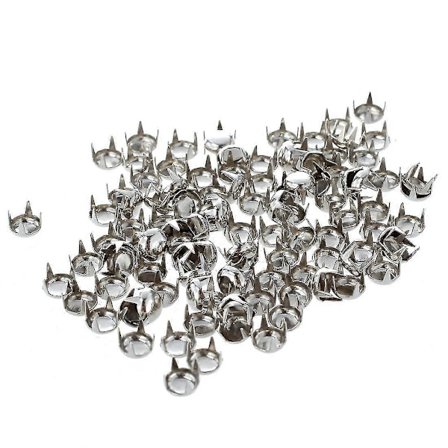 100 stk. 6 mm Metallnitter Rundt DIY Spiker Sølv