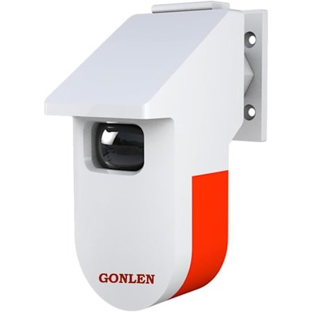 Bevegelsessensor utendørs sikkerhets infrarød detektor med strobe sirenealarm eller dørklokkeprompt for hjemmeantisvindel og melodi ringeklokke