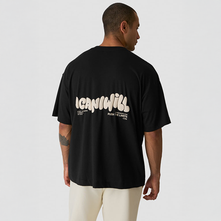 T-shirts ICANIWILL Everyday Oversized T-shirt Sort - Bodyman.dk