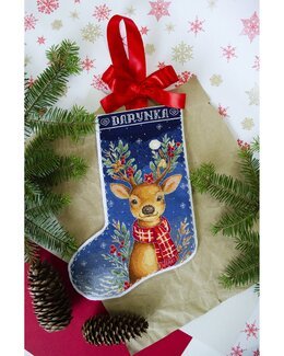 Stickpackung Weihnachtsstrumpf Weihnachtsmanns Helfer - Abris Art