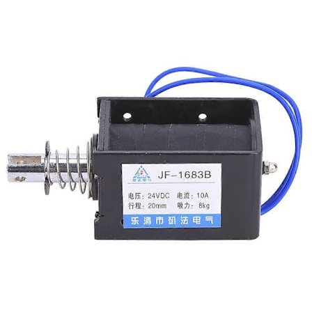 JF-1683B Skyv-Trekk Type DC Elektromagnet 78.4N 24VDC 20mm Slaglengde