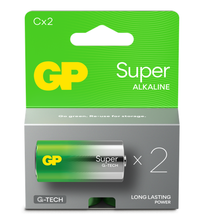 GP Batteries Super Alkaline 14A/LR14 Batteri alkalisk, C, 2-pakning, Elfordeling & strømforsyning