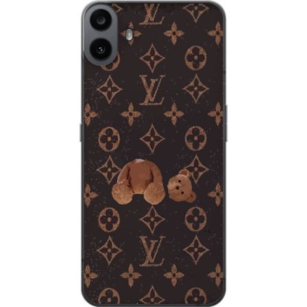 Kompatibel Mobilcover til Nothing Nothing CMF Phone 1 Luksuriøst monogrammønster med knust bamse i mørk modeæstetik