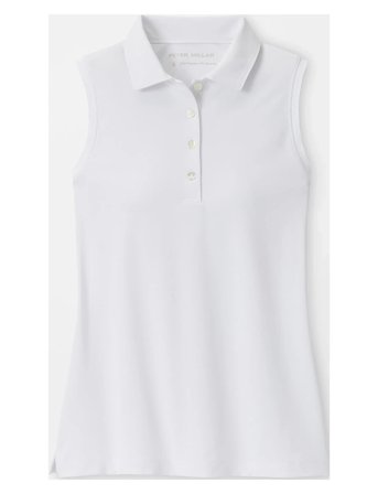 Peter Millar | Banded Sport Mesh Sleeveless Button Polo | XS