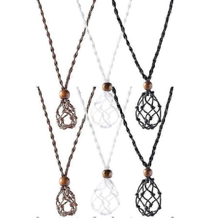 6 st Sladd Sten Halsband Hållare Vävda Sten Hållare Delikata Kristall Halsband Hållare