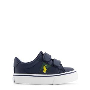 Kids - Ralph Lauren Sayer EZ Branded Trainers Navy Tumbled/Green Multi Stripes w/ Yellow 25 (UK 8) - Trainers - 25 (UK 8) - Navy - Junge