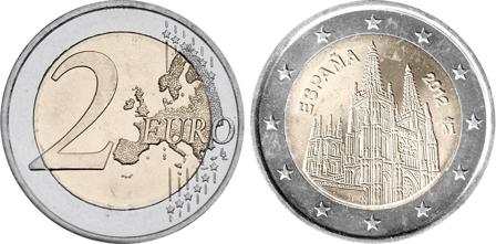Spanien 2012 - UNESCO - Katedralen i Burgos - 2 euro mønt