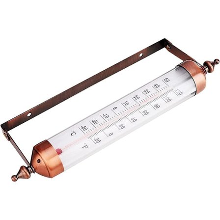 Vægmonteret Termometer, 10" Dekorativ Indendørs Udendørs Termometer - Store Udendørs Termometre Til Terrasse Have Drivhus, Ingen Batterier Krævet (bro