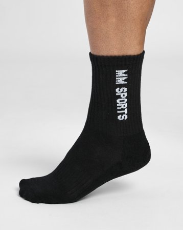 MM Sports Mid-Cut Socks 3-Pack, Black - 35-38