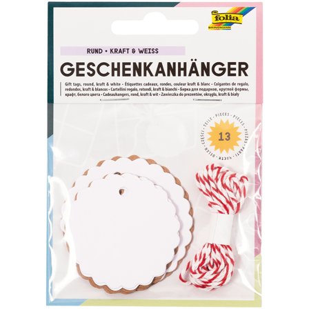 Folia Kerstetiketten Manillalabels Rond 12-pack