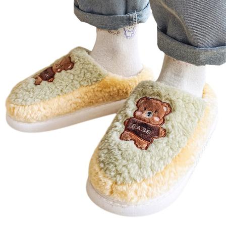 Kvinnor Flat Fuzzy Tofflor Slip On House Skor