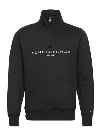 Tommy Logo Mockneck Sweat-shirt Genser Svart Tommy Hilfiger