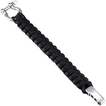 Paracord Overlevelsesarmbånd Menn Rustfritt Stål Flettet Utendørs