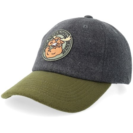 Berzerk - Grey - unconstructed - Cap - Jacked Moose Olive Round Patch Wool Charcoal/Olive Dad Cap - Hatstore