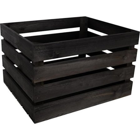 Trækasse - CREATIVE DECO - Sort - 50 x 40 x 30 cm - Opbevaring