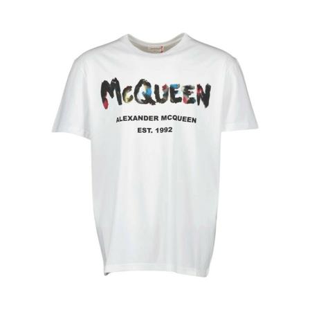 Alexander McQueen, T-Shirts Wit, Heren, Maat:XS