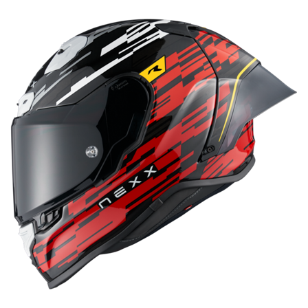 Integralhelm Nexx X.R3R Glitch Racer Neon Rot/Weiß XL