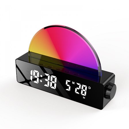 Solopgangs vækkeur, Wake Up Light Dawn Simulator, Sengetidslampe Multi Color Nattelys med USB-oplader, Søvnhjælp