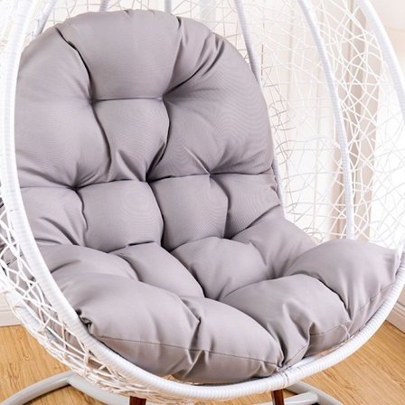 Vedenpitävä ja paksu keinutuolin pehmuste - Selkänojan pehmuste puutarhakeinutuoliin (Vaaleanharmaa, 80x129cm)