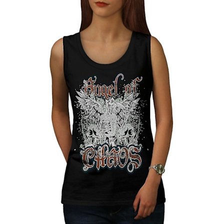 Angel Of Chaos Goth Kvinnor Blacktank Top