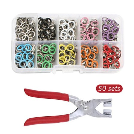 Metallsnäppknappar med fästtång Pressverktygssats Kläder i rostfritt stål sömlösa knappar