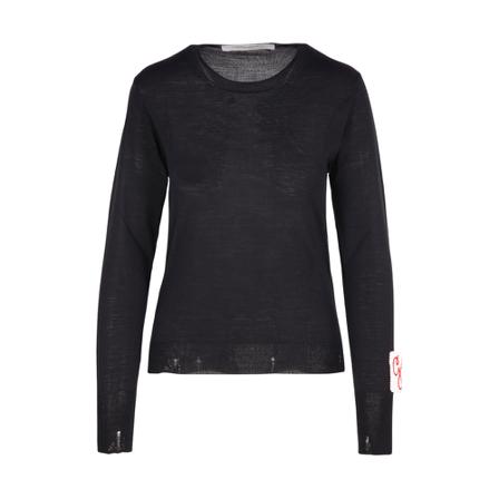 Golden Goose Round-Neck Sweater Sort, Dame