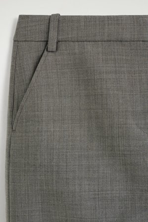 COS Femme Jupe Crayon En Laine Mélangée À Revers in Beige