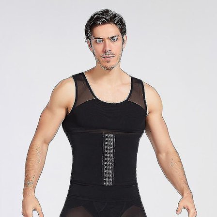 Herrspänne Justering Mageformare Korsett Midjekorsett Bröst Mage Xl Svart