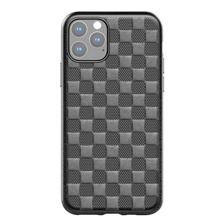 Rutigt motiv i mjukt-TPU skal till iPhone 11 Pro, Svart