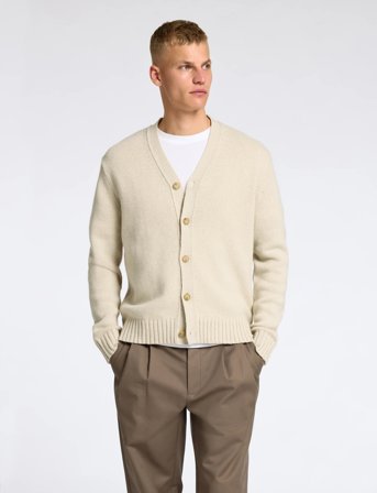 Selected Slhcody Ls Knit Relaxed Cardigan Noos - Cream - XL