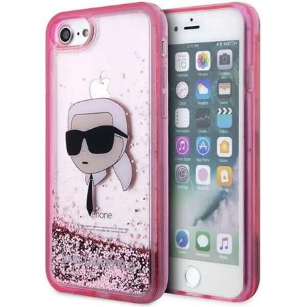 Karl Lagerfeld KLHCI8LNKHCP iPhone 7/8/ SE 2020/2022 rosa/rosa hårda fodral Glitter Karl Head