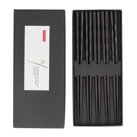 5 par jernved spisepinner svart rund gjenbrukbar 23cm/9.1in lang for japansk stil servise klassisk