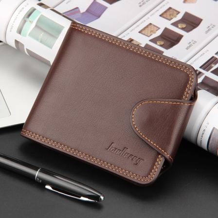 Betterlifefg-Business Casual herrplånbok Horisontell dragkedja med spänne Europeisk och amerikansk fläktplånbok, kaffefärg, 12,5*10 cm Sunmostar