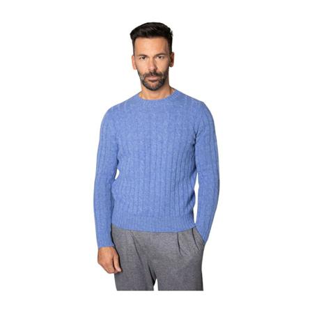 Sonrisa, Round-neck Knitwear Blauw, Heren, Maat:M